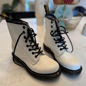 White Dr. Marten combat boot